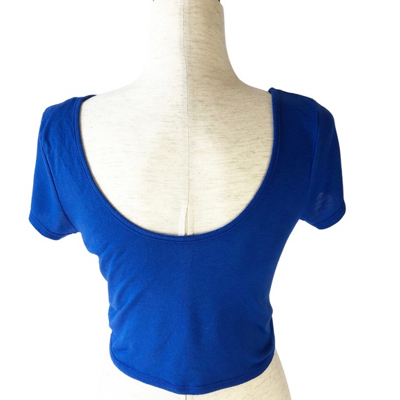 American Eagle Royal Blue Short Sleeve Crop Top - Picture 5 of 13
